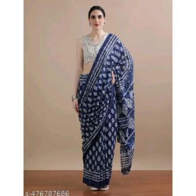 Kalagiri - Bagru Print Saree In Mulmul Cotton