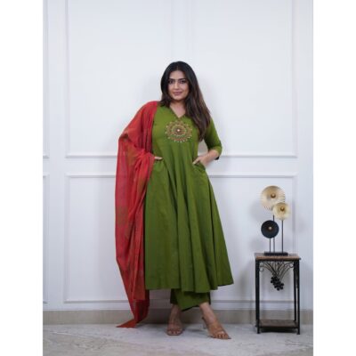 Tara- Mirrorwork 3 Piece Anarkali Set