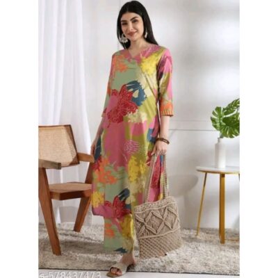 Rangriti- Floral Co-ord Set in Poly Rayon