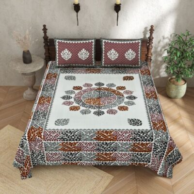 Lokrang- King Size Bedsheet Set With Kutchi Prints