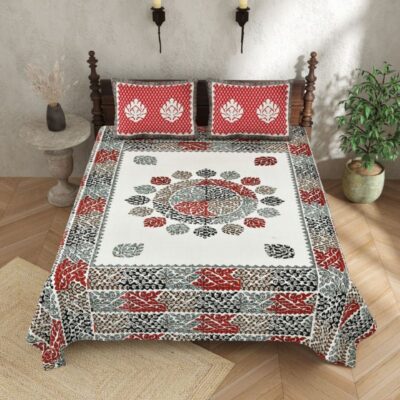 Lokrang- King Size Bedsheet Set With Kutchi Print