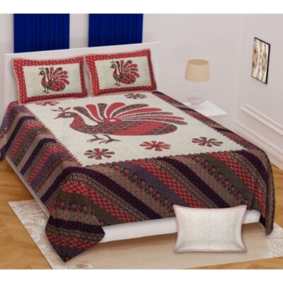Lokrang- King Size Bedsheet Set With Kutchi Print
