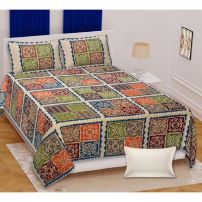 Lokrang- King Size Bedsheet Set With Kutchi Print