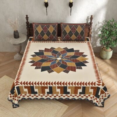 Lokrang- King Size Bedsheet Set With Kutchi Print