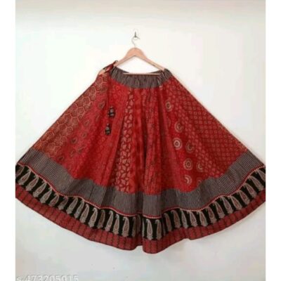 IndiFlare- Ajrakh Kalidar Skirt In Cotton