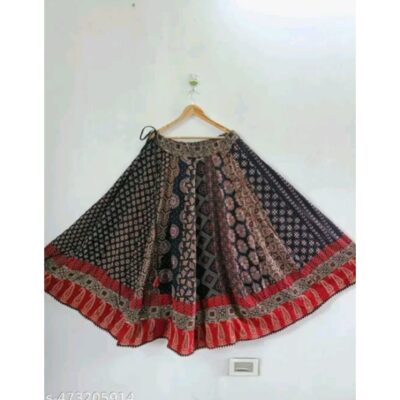 IndiFlare- Ajrakh Kalidar Skirt In Cotton