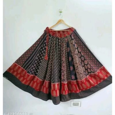 IndiFlare- Ajrakh Kalidar Skirt In Cotton