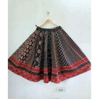 IndiFlare- Ajrakh Kalidar Skirt In Cotton