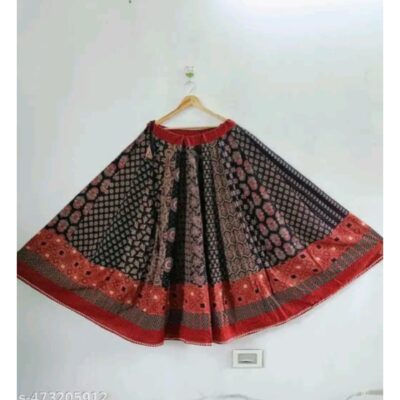 IndiFlare- Ajrakh Kalidar Skirt In Cotton