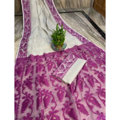 Sootra- Traditional Dhakai Jamdani Saree In Cotton