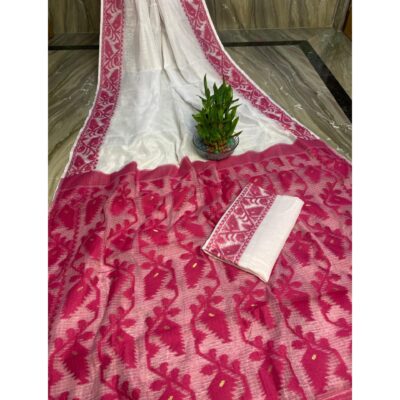 Sootra- Traditional Dhakai Jamdani Saree In Cotton