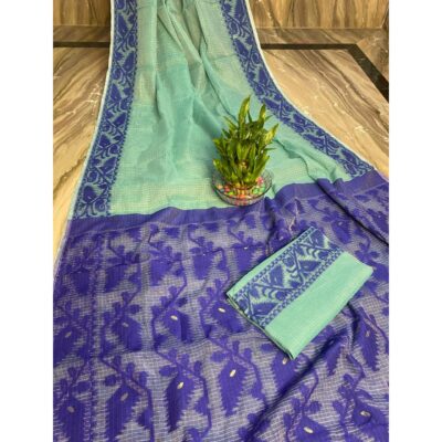 Sootra- Traditional Dhakai Jamdani Saree In Cotton