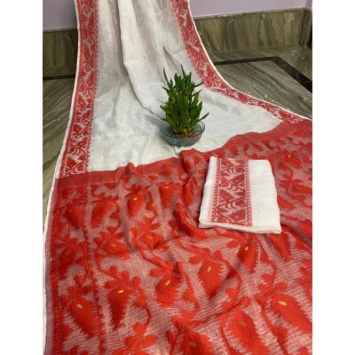 Sootra- Traditional Dhakai Jamdani Saree In Cotton