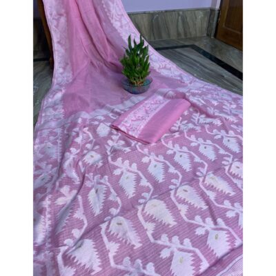 Sootra- Traditional Dhakai Jamdani Saree In Cotton