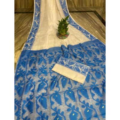 Sootra- Traditional Dhakai Jamdani Saree In Cotton