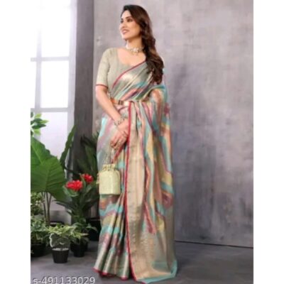 Kara- Banarasi Zari Woven Saree In Cotton Silk