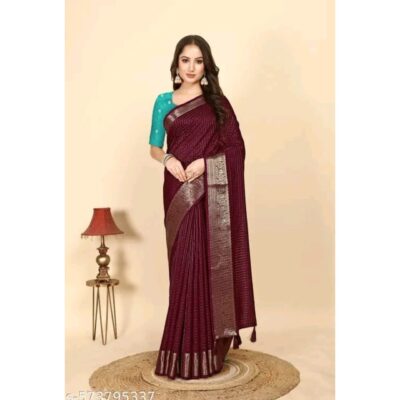 Kosha- Dola Silk Saree With Checks Pattern