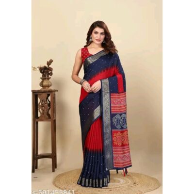 Viba- Printed Dola Silk Saree