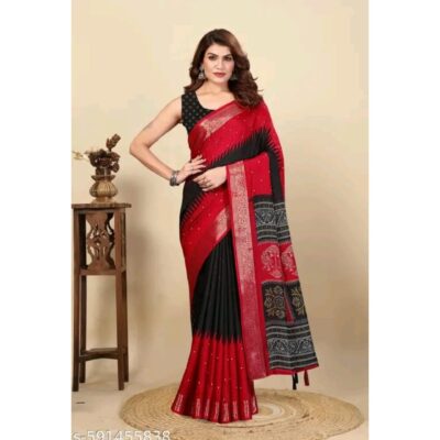 Viba- Printed Dola Silk Saree