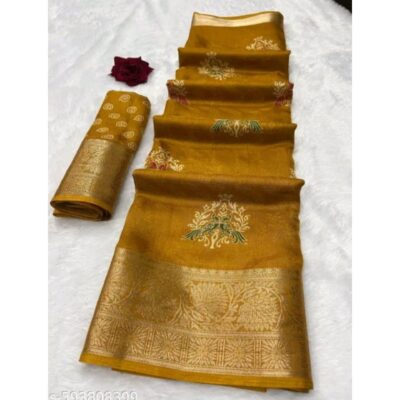 Zarisa- Dola Silk Saree With Zari Border