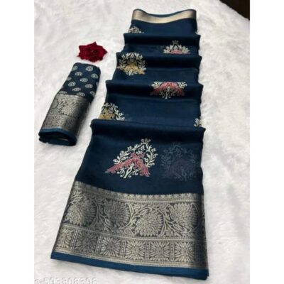 Zarisa- Dola Silk Saree With Zari Border