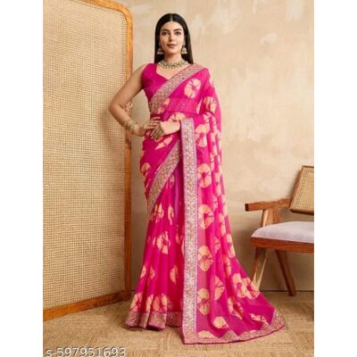 Bani- Bandhani Embroidered Saree In Georgette