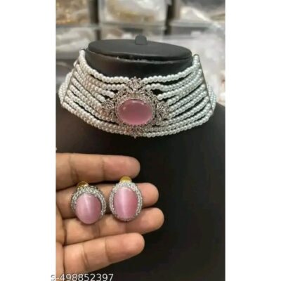 Glimra- Gem stone Choker Set With American Diamonds