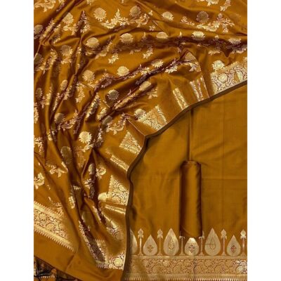 Riwaa- Katan Silk Banarasi Unstitched Suit