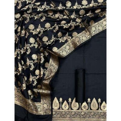 Riwaa- Katan Silk Banarasi Unstitched Suit