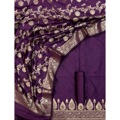 Riwaa- Katan Silk Banarasi Unstitched Suit