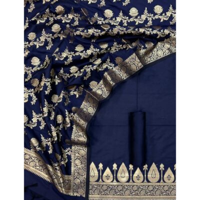 Riwaa- Katan Silk Banarasi Unstitched Suit