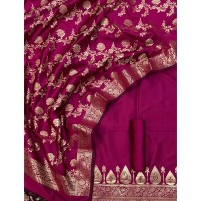 Riwaa- Katan Silk Banarasi Unstitched Suit