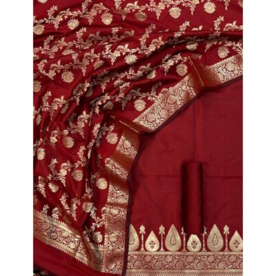 Riwaa- Katan Silk Banarasi Unstitched Suit