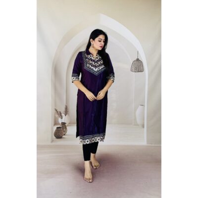 Aira- Ajrakh Patchwork Kurti In Silk