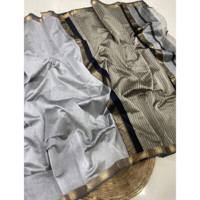 Tanira- Cotton Silk Saree With Zari Border