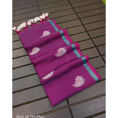 Ruva- Embroidered Saree in Khadi Cotton