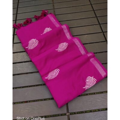 Ruva- Embroidered Saree In Khadi Cotton