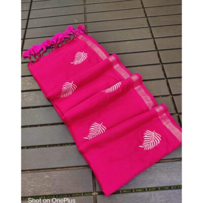 Ruva- Embroidered Saree In Khadi Cotton