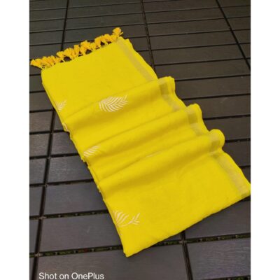 Ruva- Embroidered Saree In Khadi Cotton