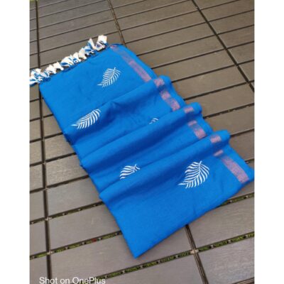 Ruva- Embroidered Saree In Khadi Cotton