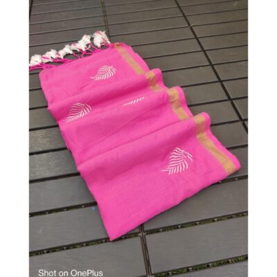 Ruva- Embroidered Saree In Khadi Cotton