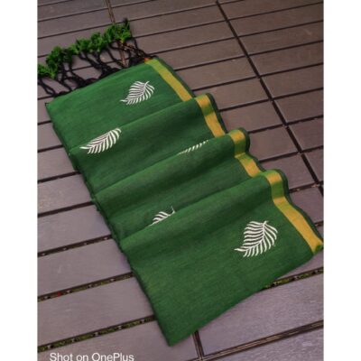 Ruva- Embroidered Saree In Khadi Cotton