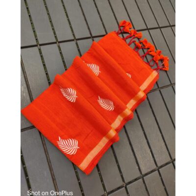 Ruva- Embroidered Saree In Khadi Cotton