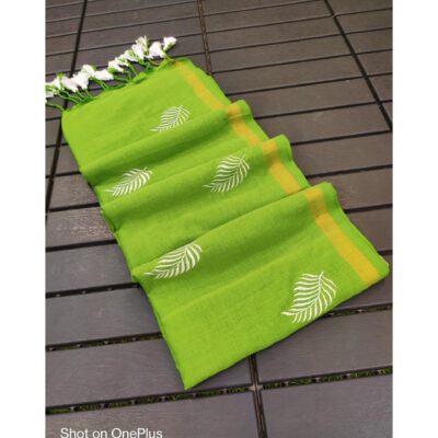 Ruva- Embroidered Saree In Khadi Cotton