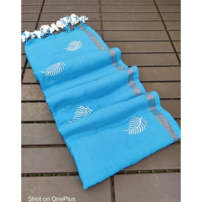 Ruva- Embroidered Saree In Khadi Cotton