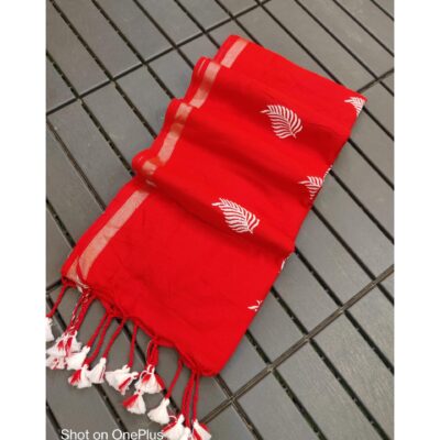 Ruva- Embroidered Saree In Khadi Cotton