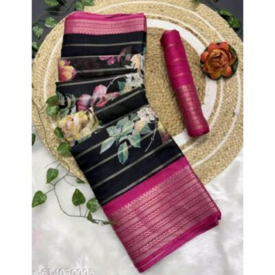 Nayra- Jacquard Printed Saree In Dola Silk