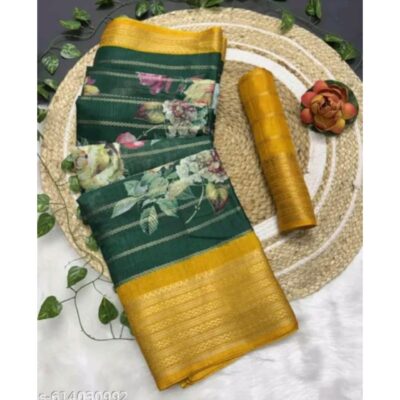 Nayra- Jacquard Printed Saree In Dola Silk