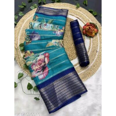 Nayra- Jacquard Printed Saree In Dola Silk