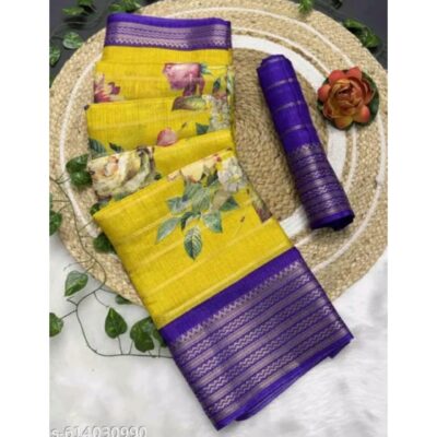 Nayra- Jacquard Printed Saree In Dola Silk